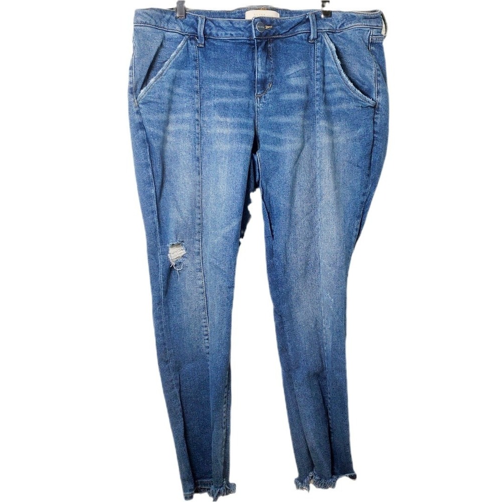 Slink Jeans Curvy Front Seam Skinny Jeans Blue Yareli Wash Stretch Denim Size 20